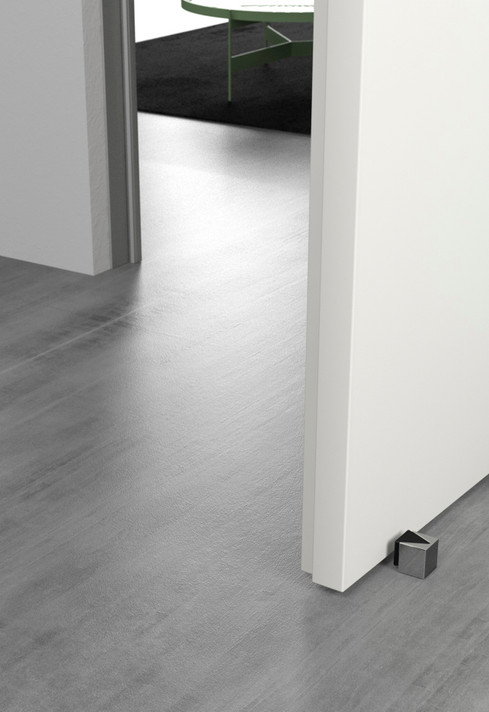 Gros plan de la butée de porte magnétique en zamak Mital Design Art.