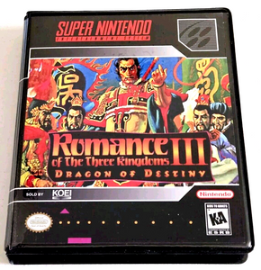 Romance of the Three Kingdoms III Dragon of Destiny CUSTOM CASE ONLY Super SNES