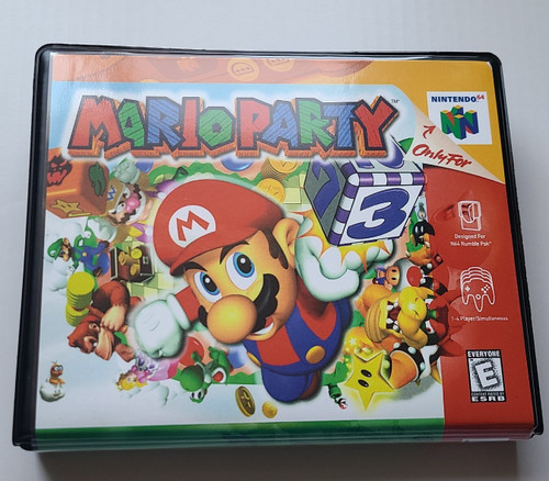 Front view of a Cart Armor® Mario Party Nintendo 64 N64 Premium 64-bit Clamshell Case