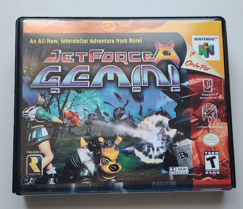 Front view of a Cart Armor® Jet Force Gemini Nintendo 64 N64 Premium 64-bit Clamshell Case