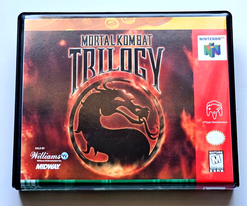 Front view of a Cart Armor® Mortal Kombat Trilogy Nintendo 64 N64 Premium 64-bit Clamshell Case