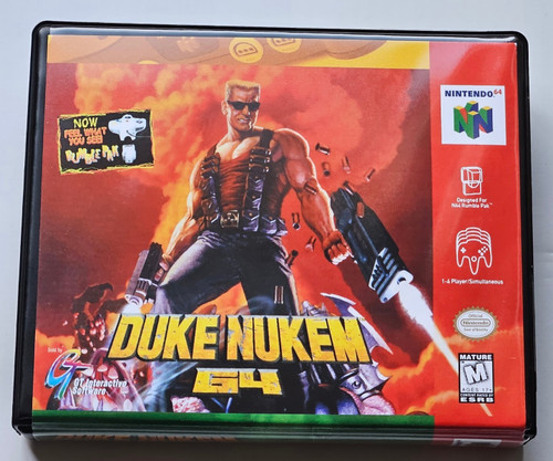 Front view of a Cart Armor® Duke Nukem 64 Nintendo 64 N64 Premium 64-bit Clamshell Case