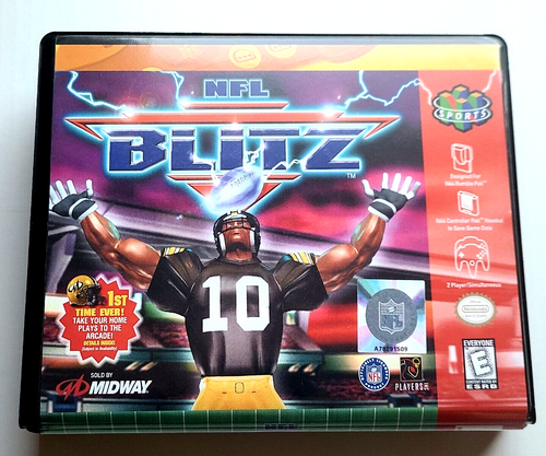 Front view of a Cart Armor® NFL Blitz Nintendo 64 N64 Premium 64-bit Clamshell Case