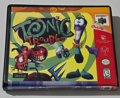 Front view of a Cart Armor® Tonic Trouble Nintendo 64 N64 Premium 64-bit Clamshell Case
