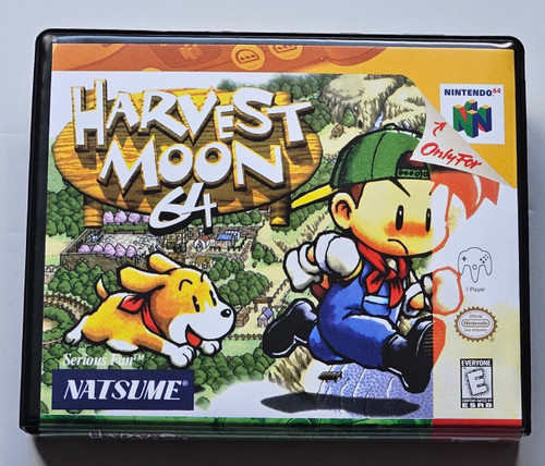 Front view of a Cart Armor® Harvest Moon Nintendo 64 N64 Premium 64-bit Clamshell Case