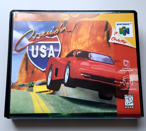Front view of a Cart Armor® Cruis'n USA Nintendo 64 N64 Premium 64-bit Clamshell Case