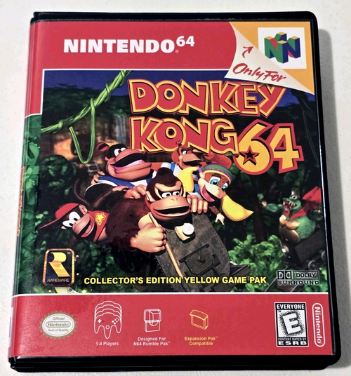 Front view of a Cart Armor® Donkey Kong 64 Nintendo 64 N64 Premium 64-bit Clamshell Case