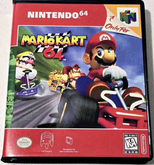 Front view of a Cart Armor® Mario Kart 64 Nintendo 64 N64 Premium 64-bit Clamshell Case