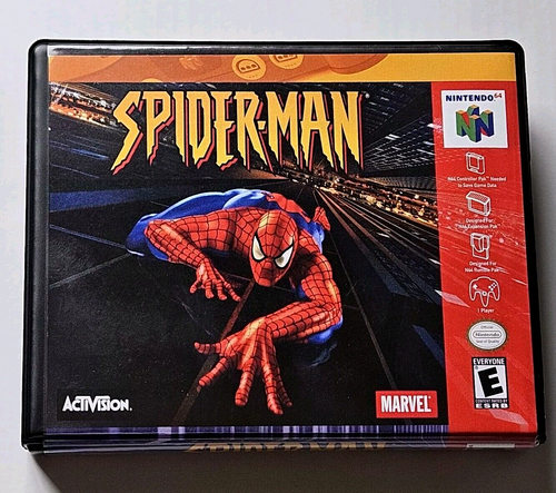 Front view of a Cart Armor® Spider-Man Spiderman Nintendo 64 N64 Premium 64-bit Clamshell Case