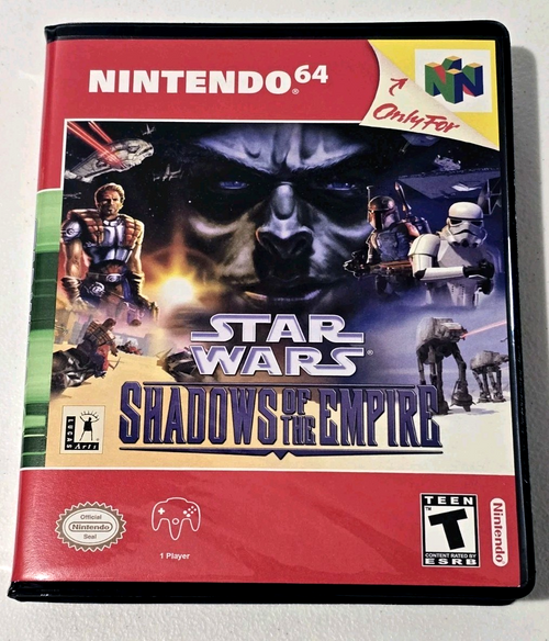 Front view of a Cart Armor® Star Wars Shadows Of The Empire Nintendo 64 N64 Premium 64-bit Clamshell Case