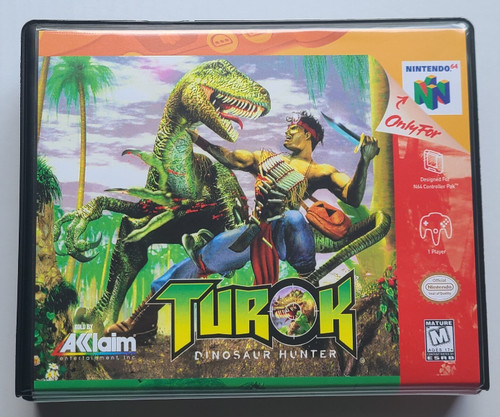 Front view of a Cart Armor® Turok Nintendo 64 N64 Premium 64-bit Clamshell Case