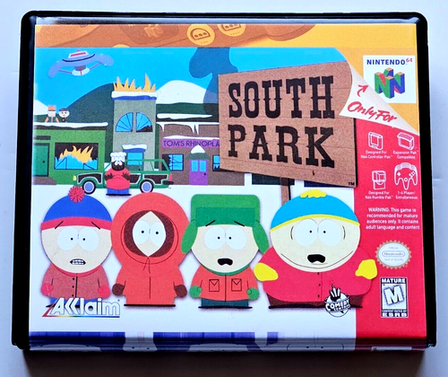 Front view of a Cart Armor® South Park Nintendo 64 N64 Premium 64-bit Clamshell Case