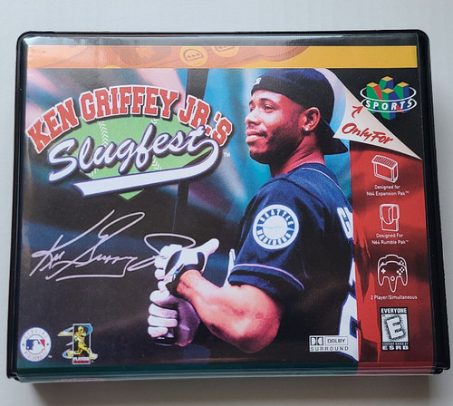 Front view of a Cart Armor® Ken Griffey Jr.'s Slugfest Nintendo 64 N64 Premium 64-bit Clamshell Case