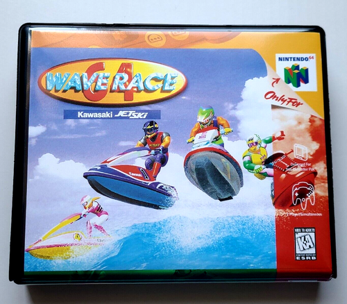 Front view of a Cart Armor® Wave Race 64 Nintendo 64 N64 Premium 64-bit Clamshell Case