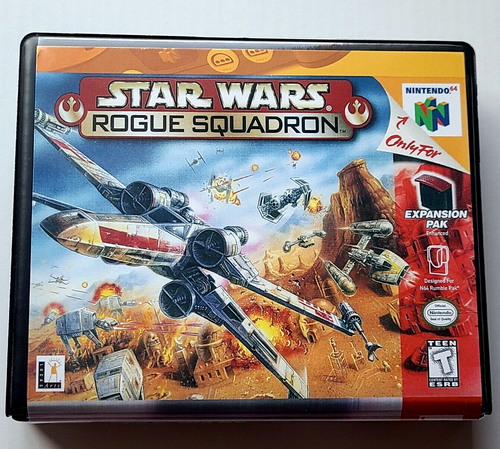 Front view of a Cart Armor® Star Wars Rogue Squadron Nintendo 64 N64 Premium 64-bit Clamshell Case