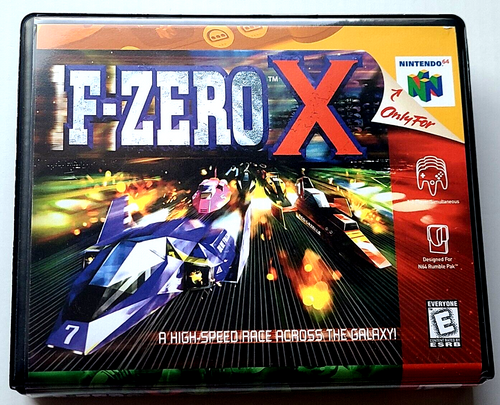 Front view of a Cart Armor® F-Zero X Nintendo 64 N64 Premium 64-bit Clamshell Case