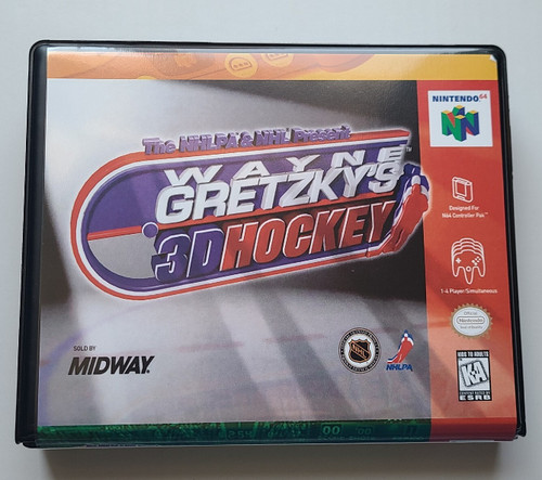 Front view of a Cart Armor® Wayne Gretzky's 3D Hockey Nintendo 64 N64 Premium 64-bit Clamshell Case