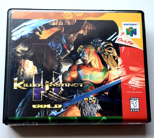 Front view of a Cart Armor® Killer Instinct Gold Nintendo 64 N64 Premium 64-bit Clamshell Case