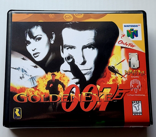 Front view of a Cart Armor® Goldeneye 007 Nintendo 64 N64 Premium 64-bit Clamshell Case