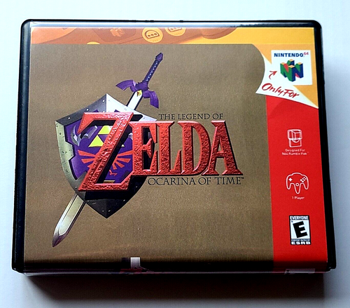Front view of a Cart Armor® The Legend Of Zelda Ocarina Of Time Nintendo 64 N64 Premium 64-bit Clamshell Case