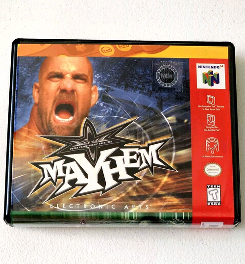 Front view of a Cart Armor® WCW Mayhem Nintendo 64 N64 Premium 64-bit Clamshell Case