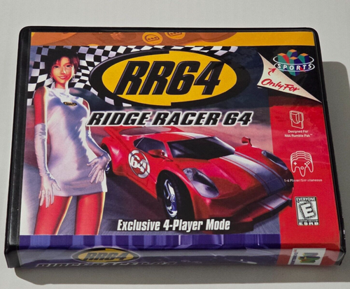 Front view of a Cart Armor® Ridge Racer 64 RR64 Nintendo 64 N64 Premium 64-bit Clamshell Case