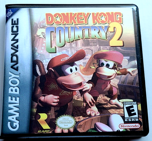 Front view of a Cart Armor® Donkey Kong Country 2 Game Boy Premium Clamshell Case