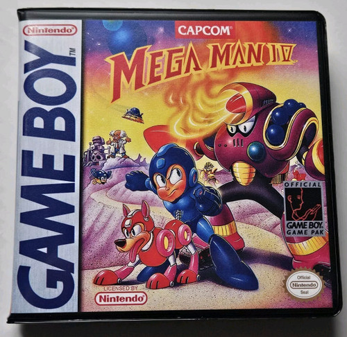 Front view of a Cart Armor® Mega Man IV Game Boy Premium Clamshell Case