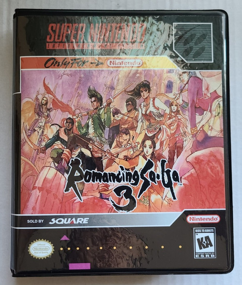 Front view of a Cart Armor® Romancing Saga 3 Super Nintendo SNES Premium 16-bit Clamshell Case