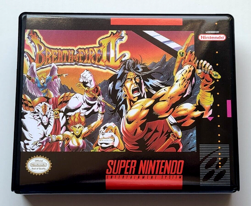 Front view of a Cart Armor® Breath of Fire II 2 Super Nintendo SNES Premium 16-bit Clamshell Case