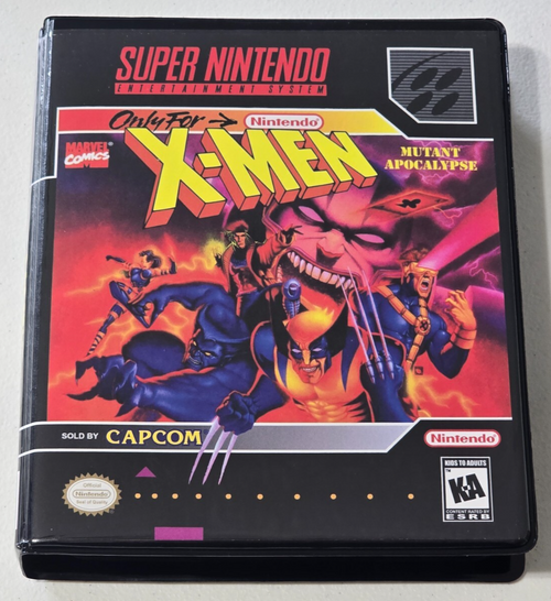 Front view of a Cart Armor® X-Men Mutant Apocalypse Super Nintendo SNES Premium 16-bit Clamshell Case