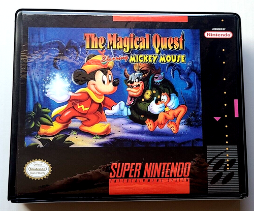 Front view of a Cart Armor® The Magical Quest Starring Mickey Mouse Super Nintendo SNES Premium 16-bit Clamshell Case