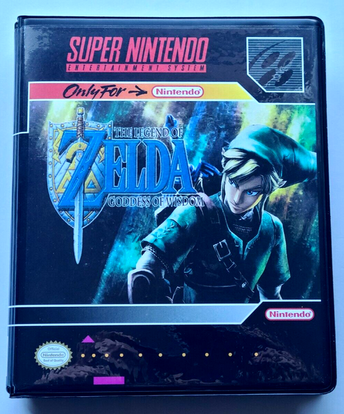 Front view of a Cart Armor® The Legend of Zelda: Goddess of Wisdom Nintendo SNES Premium 16-bit Clamshell Case