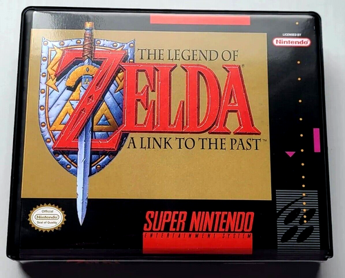 Front view of a Cart Armor® The Legend of Zelda A Link to the Past Nintendo SNES Premium 16-bit Clamshell Case