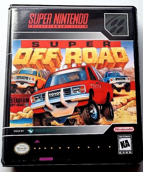 Front view of a Cart Armor® Super Off Road Super Nintendo SNES Premium 16-bit Clamshell Case