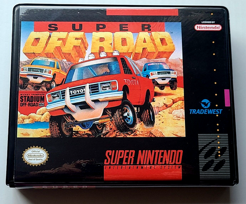 Front view of a Cart Armor® Super Off Road Super Nintendo SNES Premium 16-bit Clamshell Case