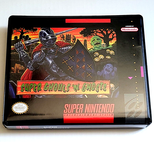 Front view of a Cart Armor® Super Ghouls 'N Ghosts Super Nintendo SNES Premium 16-bit Clamshell Case