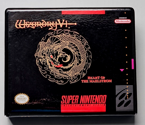 Front view of a Cart Armor® Wizardry VI Super Nintendo SNES Premium 16-bit Clamshell Case