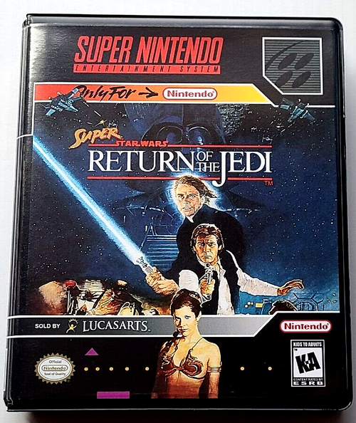 Front view of a Cart Armor® Super Return of the Jedi Super Nintendo SNES Premium 16-bit Clamshell Case