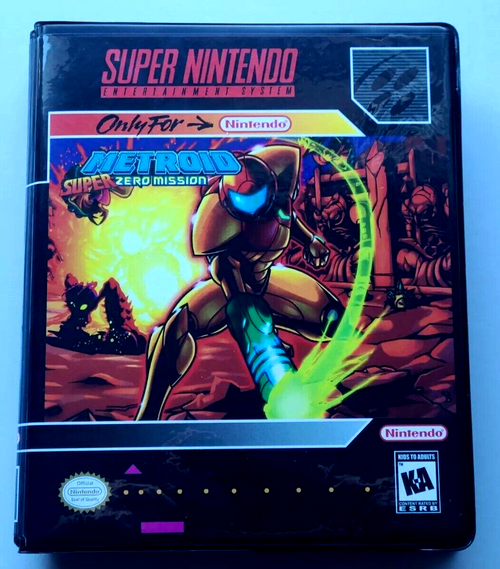 Front view of a Cart Armor® Super Metroid Zero Mission Super Nintendo SNES Premium 16-bit Clamshell Case