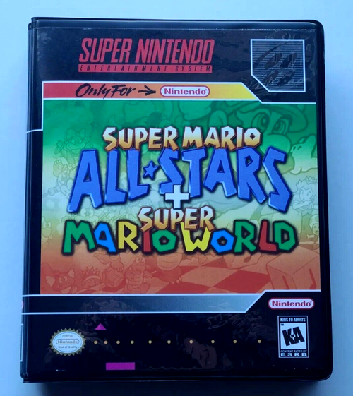 Front view of a Cart Armor® Super Mario All-Stars+World Super Nintendo SNES Premium 16-bit Clamshell Case