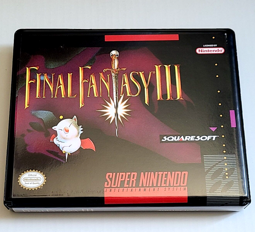 Front view of a Cart Armor® Final Fantasy III 3 Super Nintendo SNES Premium 16-bit Clamshell Case