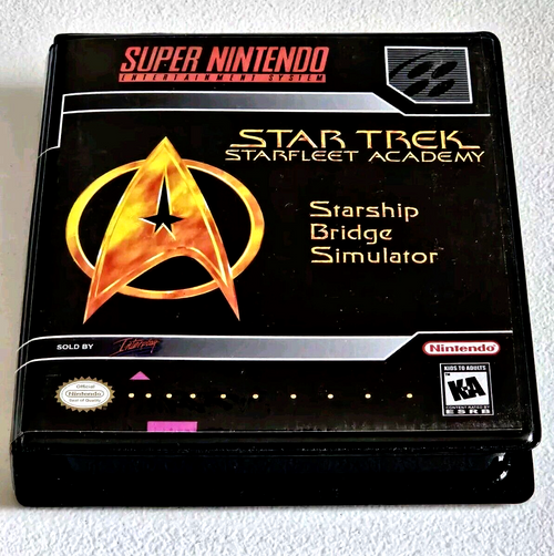 Front view of a Cart Armor® Star Trek Starfleet Academy Bridge Simulator Super Nintendo SNES Premium 16-bit Clamshell Case