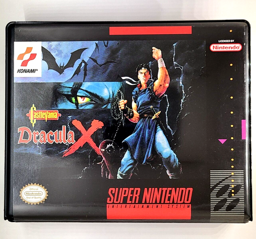 Front view of a Cart Armor® Castlevania Dracula X Super Nintendo SNES Premium 16-bit Clamshell Case