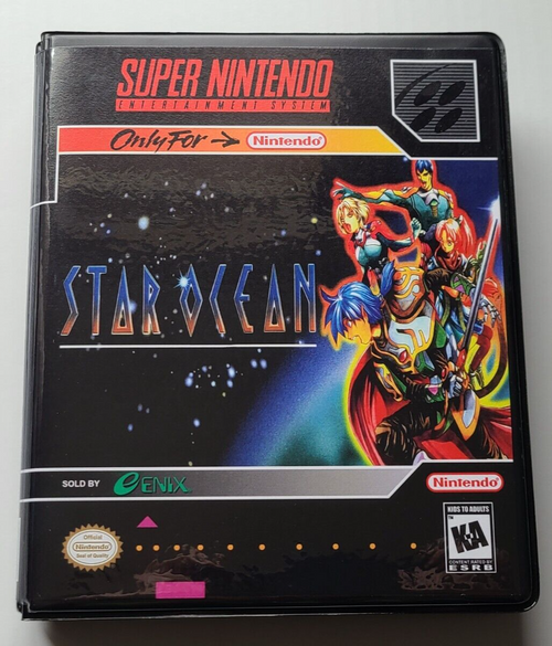 Front view of a Cart Armor® Star Ocean Nintendo SNES Premium 16-bit Clamshell Case