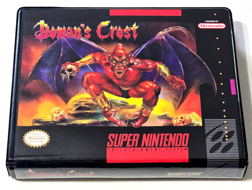 Front view of a Cart Armor® Demon's Crest Super Nintendo SNES Premium 16-bit Clamshell Case