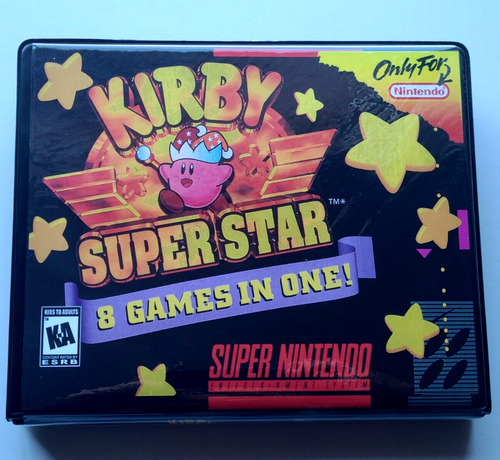 Front view of a Cart Armor® Kirby Super Star Superstar Super Nintendo SNES Premium 16-bit Clamshell Case