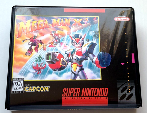 Front view of a Cart Armor® Mega Man X3 Super Nintendo SNES Premium 16-bit Clamshell Case