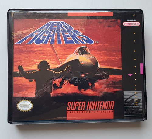 Front view of a Cart Armor® Aero Figters Super Nintendo SNES Premium 16-bit Clamshell Case