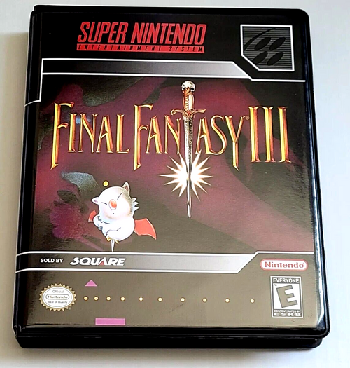 Front view of a Cart Armor® Final Fantasy III 3 Super Nintendo SNES Premium 16-bit Clamshell Case